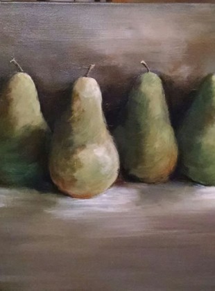 Pears in a row $280 size 90cm x 45cm
