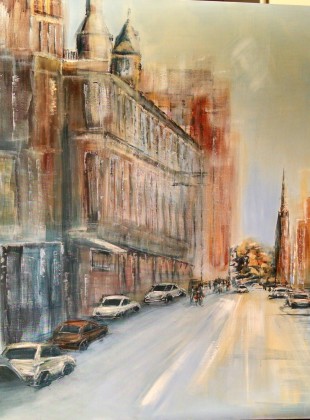 "Brunswick Street Melbourne" painting