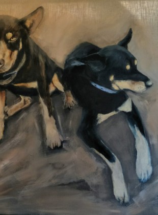 Kelpies painting for sale