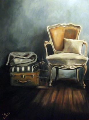 Chair with suitcase