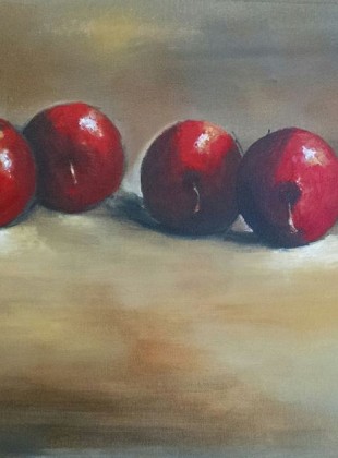 apples in a row $280 size 90cm x 45cm