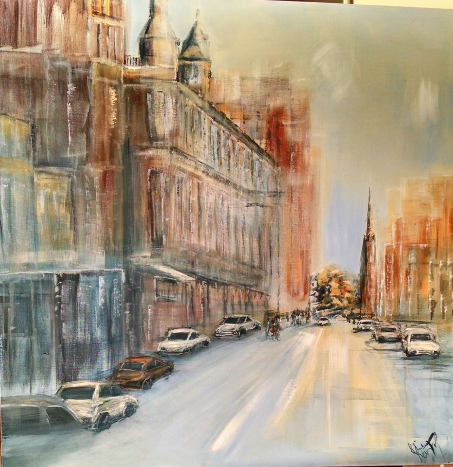 "Brunswick Street Melbourne" painting