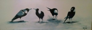 Magpies paintings for $350
