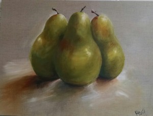"Pears on linen" $580