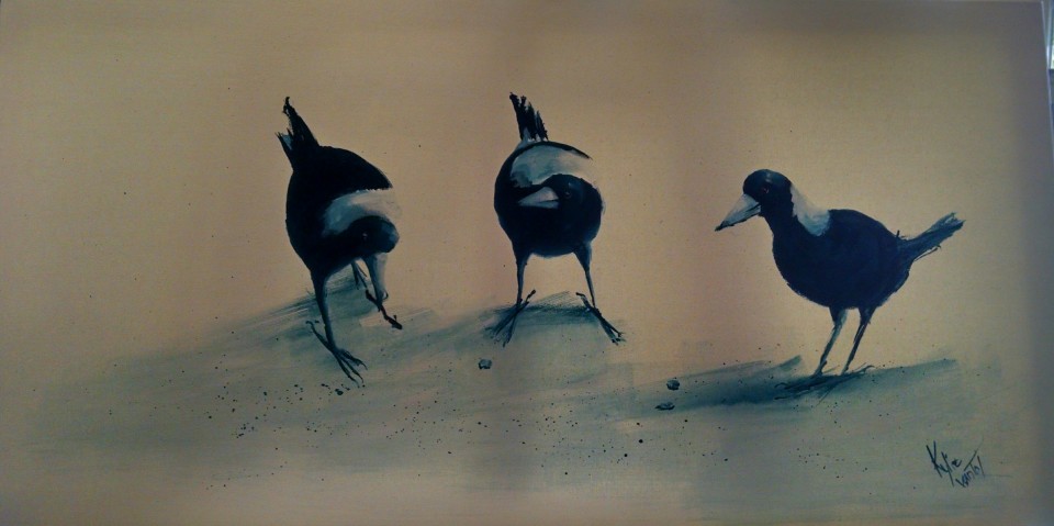 Magpies - Kylievantol paintings