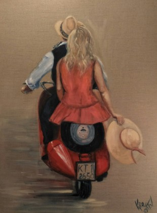 Free riding 100cm  x 76cm acrylic on linen canvas painting
