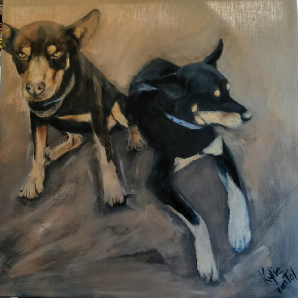 Kelpies painting for sale